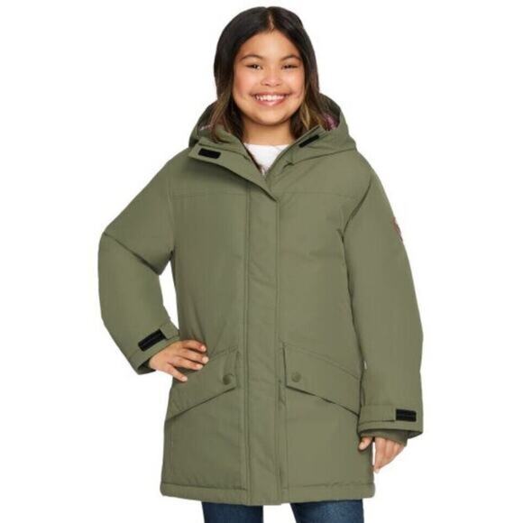 Roxy Youth Girls Parka Jacket‎ Green Size M 10/12 Zip Up New With Tags - Picture 1 of 5